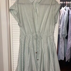 Mint Striped Shirt Dress